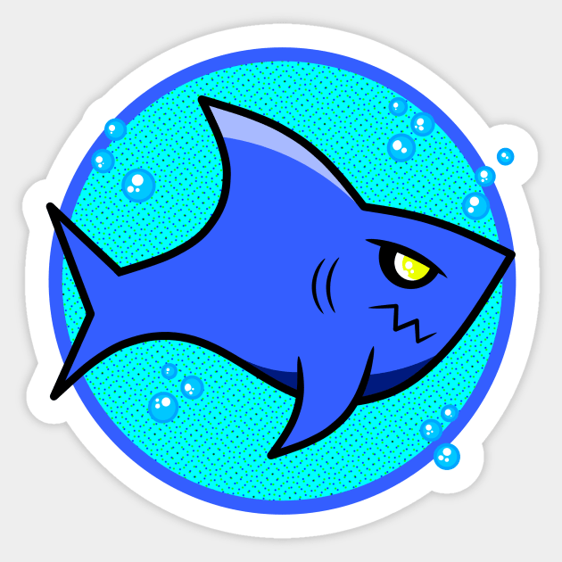 Blue Shark 2 Sticker by RD Doodles